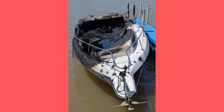 Boat Destroyed in Fire at West Shore Boat Club in Vermilion